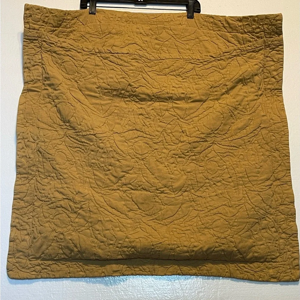 POTTERY BARN Matelasse Golden Yellow Euro Sham